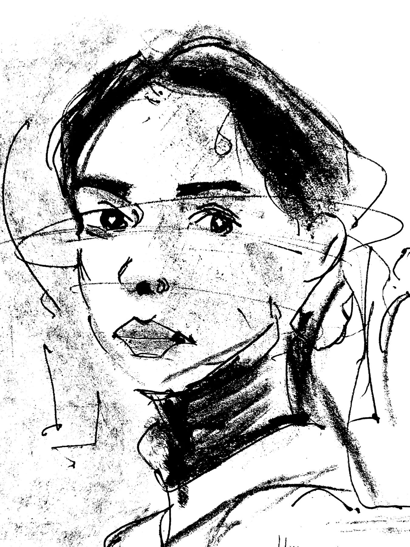 Line drawing portrait