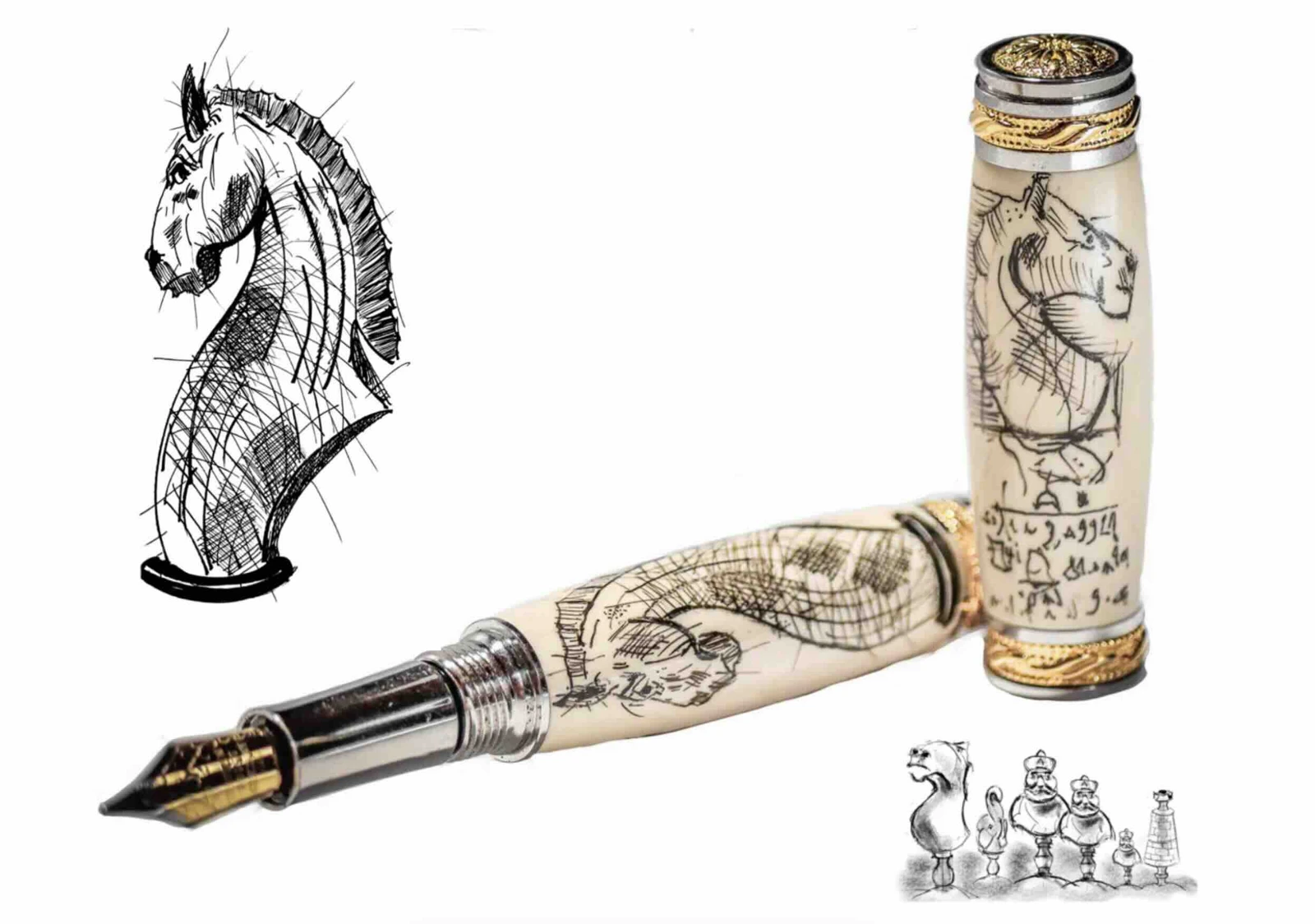 From sketch to pen: the world of chess